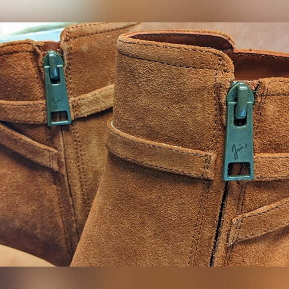 Joie Chestnut Brown Suede Ankle Boot with Block Heel - Picture 7 of 12